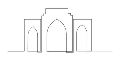 Architectural Continuous Line Art Gate illustration vector