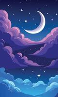 A soft fluid wave pattern in a calming gradient of blues and purples vector