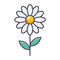 A minimalist daisy with soft, flowing petals and a thin stem. vector