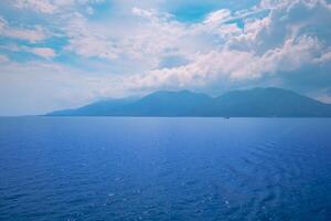 Seascapes on against blue sky and cloudy for travel in holiday relax time as summer photo