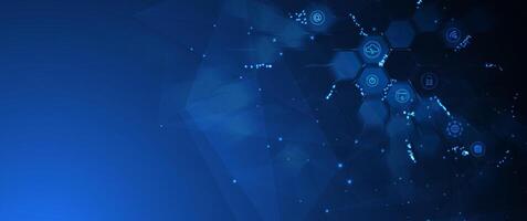 blue technology background with a lot of dots vector