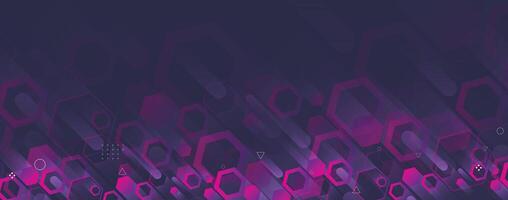 abstract hexagon background with purple and black shapes vector