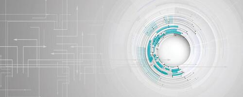 a futuristic gray technology background with a circular design vector