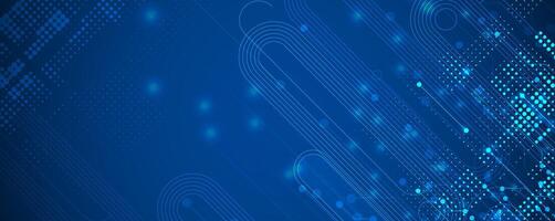 abstract blue technology background with dots and lines vector