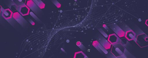 a purple background with a lot of different shapes vector