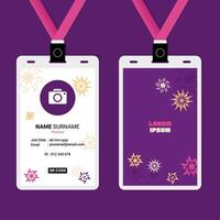 ID Card Design with Rounded Star on Abstract Composition vector