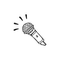Simple Doodle Illustration of Microphone for Singing vector