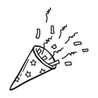 Party Popper Simple Outline Illustration vector