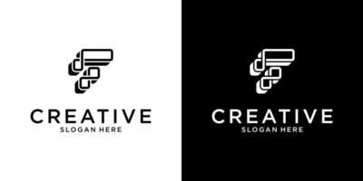F initial letter logo design concept vector
