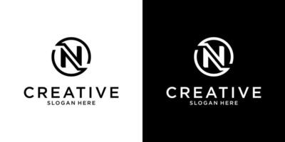 Initial letter N monogram logo design concep vector