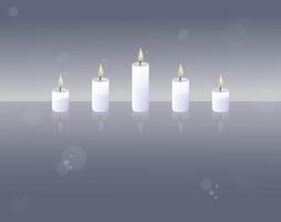 candlelight meditation arrange on decorate background vector