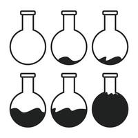 Lab Flasks Empty to Full vector