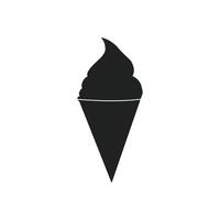 Ice cream cone silhouette illustration on white background vector
