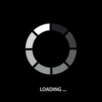 Rotating Segment Loading Icon with Text vector