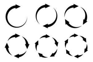 Circular Arrow Rotation Icons Set vector