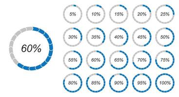 Segmented Circular Progress Chart Set vector