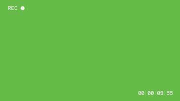Green Screen with Recording Overlay and Timestamp vector