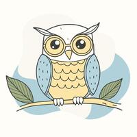 Owl Sitting on a Crescent Moon Illustration vector