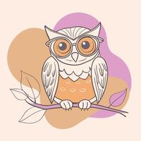 Stylized Owl Art with Playful Expressions vector