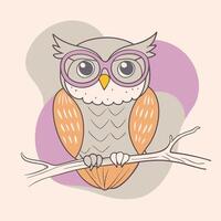 Fluffy Owl Drawing with Adorable Features vector