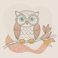 Cute Owl Character in illustration Style vector