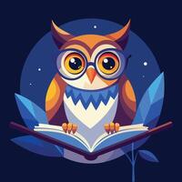 Simple and Cute Owl Character Drawing vector