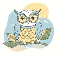 Whimsical Owl Character Hand-Drawn Sketch vector