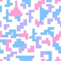 seamless pattern with abstract blue and pink pixels vector