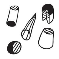 cylindric and conic shapes set vector