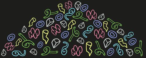 linear abstract doodle elements vector