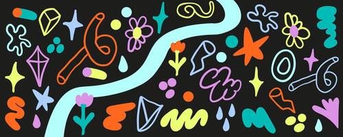 abstract background with road and doodles elements vector