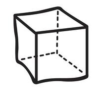 abstract doodle cube vector