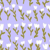 seamless pattern with doodle shape flowers vector