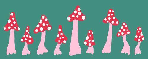 shape mushroom set vector