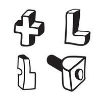 doodle geometric forms set vector