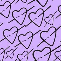 seamless pattern with abstract heart and arrow vector