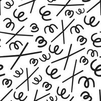seamless pattern with abstract doodle lines vector
