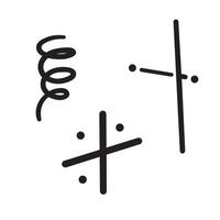 cross and line and spring vector