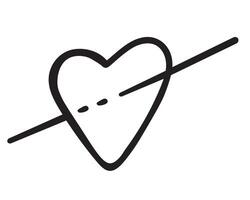 heart and line as a n arrow vector
