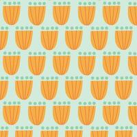 Simple minimalist pattern with flower and circles. Hand draw seamless floral texture for fabric, wrapping, textile, wallpaper, apparel. vector
