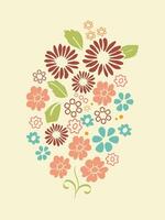 flowers and leafs pattern and background. vector