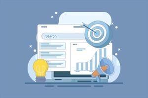Social media remarketing concept, Targeting specific audience through social media remarketing technology, Content marketing creative ads get likes, shares and subscribers. flat design illustration. vector