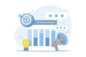 SEO and SMM optimization concept. Digital marketing, SMM digital web technology. Improve search engine ranking, Search engine traffic, Testing website SEO, Flat illustration design. vector