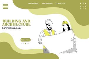 A Building and architecture concept landing page vector