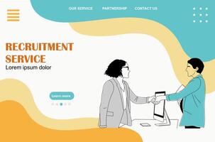 A Recruitment service business web landing page vector