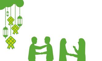 Islamic event banner concept with green and white theme color vector