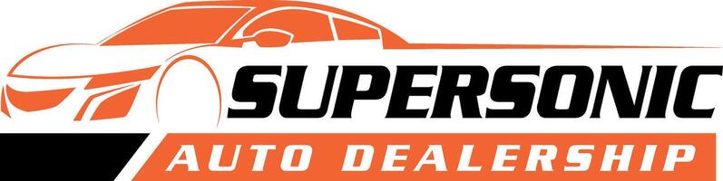 super sonic auto dealership auto detailing logo design vector