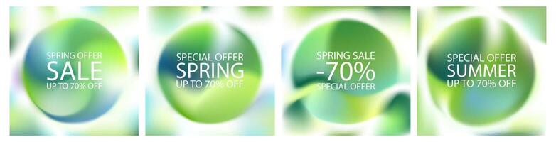 3d color noise background. Organic gradient blurred sunny garden. Cloud gradation palette. Green grain abstract music event mesh. Pastel sphere of wavy line smoky shapes. Spring light fluid pattern vector