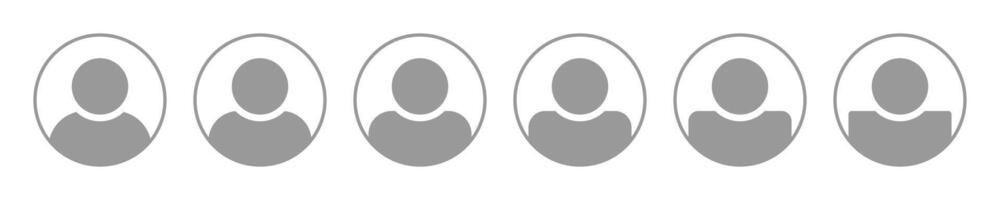 General login icon. Headshot placeholder for user avatar. Gray simple flat round portrait. Register new member on web page. Empty silhouette view vector