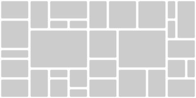 Collage image frame grid template. Rectangle card graph showcase layout. User game dashboard mockup bento design. Advertisement material photo mockup pattern. Blank square business data bar column. vector